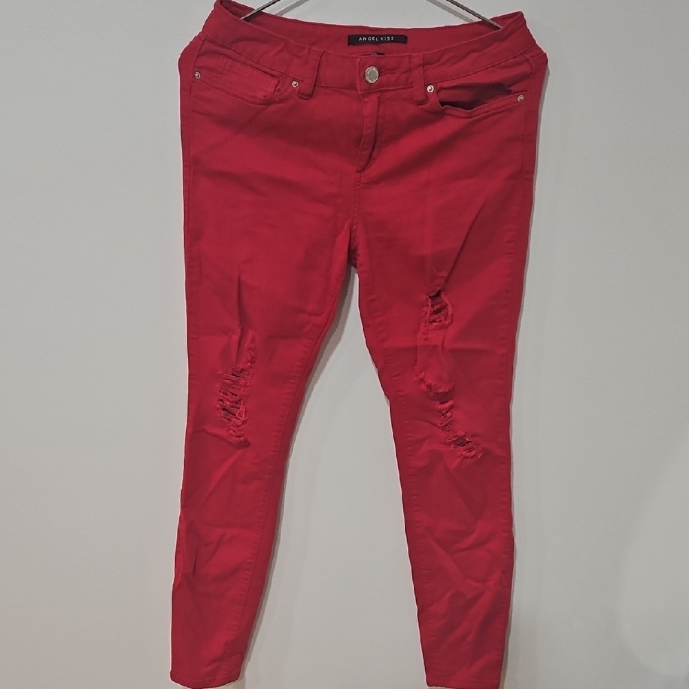 Angel Kiss Red Skinny Jeans for Women